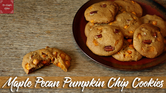 fall baking, fall cookies, cookies, maple pecan pumpkin chip cookies,